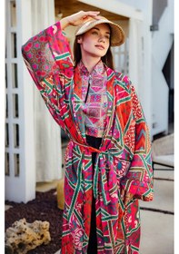 Resim Remsa Mayo Remsa Tesettür Mayo Üzerine Tek Kaftan Kimono Pareo Pembe Rp031 Arzu Pembe 
