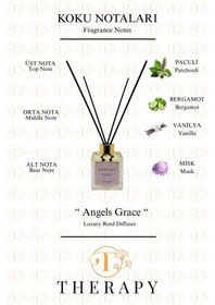 Resim Therapy Smell, Angels Grace - Lüks Çubuklu Oda Kokusu / 120 Ml / Extra Clear Kare Cam Şişe / Metal Altın Kapak Bergamot - Paçuli 