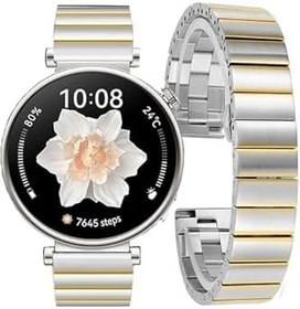Resim CONSTRAIN - Huawei Watch GT 6/5/4 41mm -GT 5 Pro 42mm (18mm ile Uyumlu) Kordon Baklalı Metal Kordon 