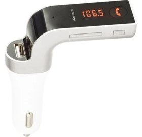 Resim Torima Carg7 Bluetooth Araç FM Transmitter Hızlı Şarj Özellikli USB Girişli Beyaz Android iOS Uyumlu 