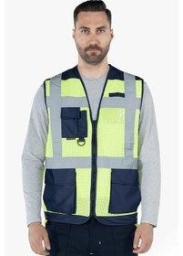 Resim Fileli Mühendis İkaz Yeleği Reflektörlü Fosforlu 