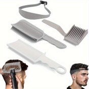 Resim 1/2/3/4 adet Profesyonel Saç Kesme Kombinasyonu Seti, 1" 3mm Kıvrılmış Jilet, Ayarlanabilir Kesme Kılavuzu ve Boyun Şekillendirme Şablonu - Ergonomik Tasarım, Ev ve Salon Kullanımı İçin Uygun, Kolay Dokulu Saç Bakımı | Kıvrılmış Jilet Kombinasyonu | Ayarlanabilir Kesme Kılavuzu, Saç Kesme Araçları 