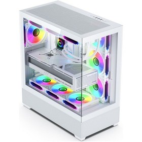 Resim Zoko Alpha 7x120mm Argb Fan+kontrolcü+kumanda Pc Boş Beyaz Kasa 