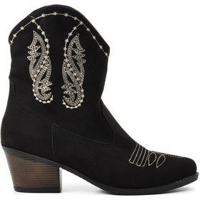 Resim Park Moda K712 Siyah Süet Kadın Western Bot 
