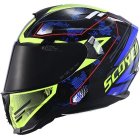 Resim Scoyco Full Face Double Ve Güneş Vizörlü Motosiklet Kaskı 