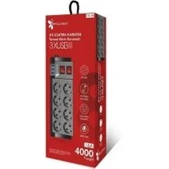 Resim Acl Blic 8'li Termal Akım Korumalı Priz 3 USB Li - Çocuk Korumalı Siyah Renkli Özellikli 