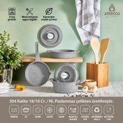 Resim Amboss Bellus Midi 5 Parça Döküm Tencere Seti - Gri 
