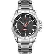 Resim Hanyang Gümüş Erkek Saatler Navıforce En Lüks Marka Analog Izle Erkekler Paslanmaz Çelik Su Geçirmez Kuvars Kol Saati Tarih Relogio Masculino (Yurt Dışından) 