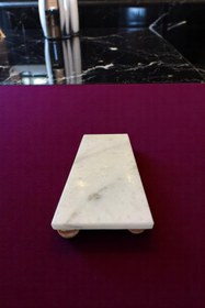 Resim liveisthome Ahşap Ayaklı Doğal Mermer Yağdanlık Altlığı 