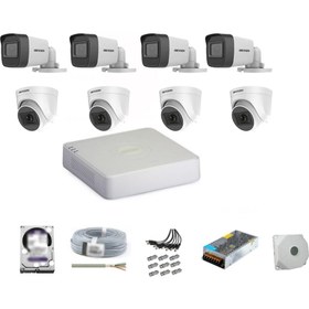 Resim Hikvision 8 Kameralı Güvenlik Kamera Seti 