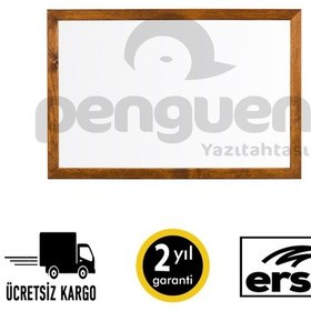 Resim Penguen Ahşap Çerçeve Dekoratif Laminat Yazı Tahtası 