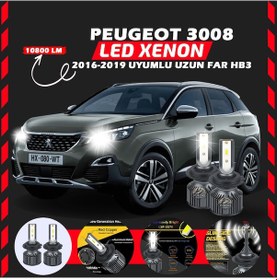 Resim Peugeot 3008 2016-2019 Uzun Far Uyumlu Şimşek Etkili Led Xenon Premium Series Hb3 