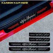 Resim Alfa Romeo Gtv İçin Özel Yeni Uyumlu Aksesuar Oto Kapı Eşiği Özel Yeni Sticker Karbon 4 Adet 