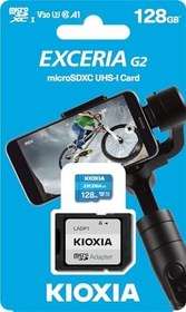 Resim KIOXIA EXCERIA G2 128GB microSDXC - UHS-I, V30, 100MB/s Okuma, 50MB/s Yazma 