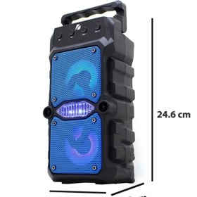 Resim Polygold GTS-1571 Rgb Işıklı Mikrofonlu Bluetooth Hoparlör 3x2'' Kablosuz Outdoor Parti Hoparlörü Mavi 