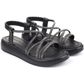 Resim Castle Black 35250 Taş Detaylı Günlük Kadın Sandalet 001 