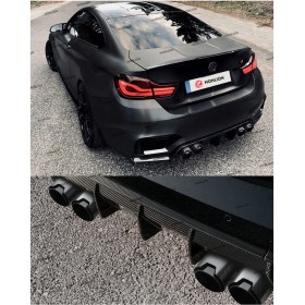 Resim Monlion Egzoz Ucu Bmw M Modeli Içi Siyah 90 mm Çiftli Set 