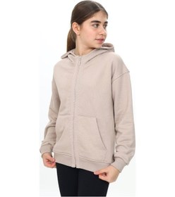 Resim Toontoy Kız Çocuk Kapüşonlu Hırka Bej 
