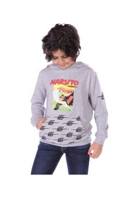 Resim Toontoy Kids Toontoy Erkek Çocuk Relax Fit Kapüşonlu Cepli Baskılı Sweatshirt - 2 İplik Gri 