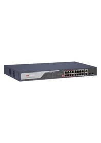 Resim Hikvision DS-3E0318P-E(C) 16 Port 225 W Full PoE 10-100 2X Uplink - 2X SFP Yönetilemez Switch 