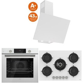 Resim Ferre Icon Plus 75 Serisi QMS63CB-RS036-D078-SA 3lü Cam Ankastre Set 