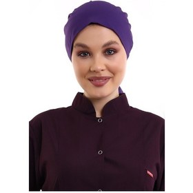 Resim Koyu Mor Tesettür Cerrahi Bone - Tesettür Doktor Hemşire Bonesi-Standart-4807 Koyu Mor 