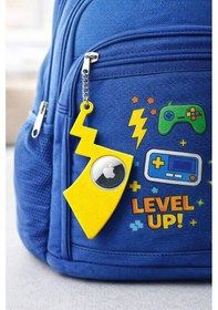 Resim Apple Uyumlu AirTag Şimşek Tasarımlı Gizli Anahtarlık Kılıf Çanta/valiz/anahtar İçin Tam Koruma Sarı 