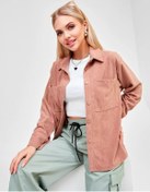 Resim Aruu Mode Kadife Oversize Büyük Beden Gömlek 212677139 Kahve 