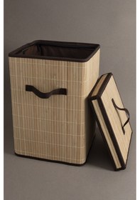 Resim Koza Home Meander Doğal Bambu Kirli Çamaşır Sepeti 32x32x45 Cm 4589 Natural 