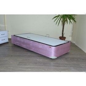 Resim Bengimobilya Baza Tay Tüy Pembe Silinir Model Kapitone Deri Başlık Metal Fırın 