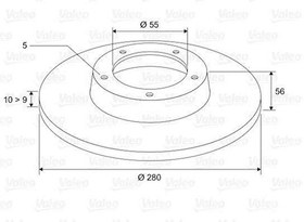 Resim ARKA FREN DISK AYNASI DUZ TOYOTA AVENSIS 1.6 1.8 2.0D 03-08 2805 VALEO 186849 