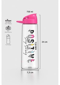 Resim Renga Lidya Positive Desen 730 Ml Tritan Matara 912035 Fuşya Fuşya 