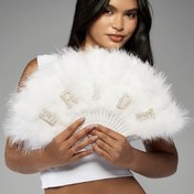 Resim 1 adet Şık Tüy Kolu ile Parıldayan Taşlar - "Gelin" Tasarımı, Düğünler, Partiler ve Fotoğraf Aksesuarları için Lüks Beyaz Tüy Kolu, Bachelorette Partileri ve Dans Performansları için Mükemmel, Bachelorette Parti Aksesuarı | Şık Tüy Kolu | Parıldayan Taşlar, Bachelorette Parti Süsleri 