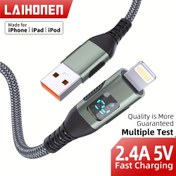 Resim İPhone 12/11/11Pro/11Max/X/XS/XR/XS Max/8/7/6/5S/SE/iPad Mini Air için Naylon Dokuma Hızlı Şarj Kablosu, Telefon Şarj ve Veri Aktarım Kablo (1 Adet/2 Adet, Yeşil) 