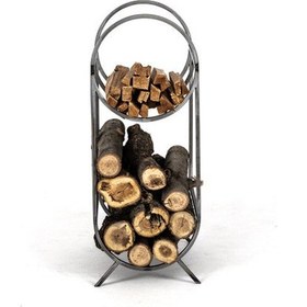 Resim Şömine Yanı Minimalist Odunluk Dekoratif Odun Standı 