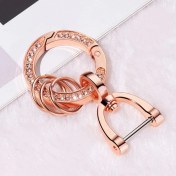 Resim Hightower 360 Derece Döner Kristal Anahtarlık Yüksek Kaliteli Basit Yaylı Rose Golden Anahtarlık 