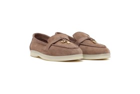 Resim Derimod Kadın Vizon Süet Deri Maskülen Loafer 26PFD130910 