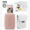 Resim Fujifilm Instax Mini Link 3 Pembe Akıllı Telefon Yazıcısı Beyaz Çanta Deri Albüm ve 20'li Mini Film 