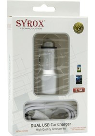 Resim Syrox C32 Metal Araç Içi Şarj Adaptörü ve Micro Usb Kablo Set 3.1 