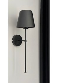 Resim Modern Aplik Pilli Aplik Kablosuz Tak Kullan Mat Siyah Gövde Siyah Abajur Siyah 