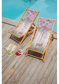 Resim Bluehomeconcept Adawall Red Mini Flowers And Gazels Şezlong 