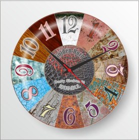 Resim Dart Hedef Tahtası Görünümlü Dilimli Bombe Camlı Renk Duvar Saati Çok Renkli 