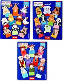 Resim 3 Set - 30 Parça Tox Evcil , Vahşi Hayvanlar Ve Aile Bireyleri Parmak Kukla T772 T782 T752 