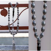 Resim Delikten Deliğe Karpuz Dilim İşlemeli Erzurum Oltu Taşı Tesbih 