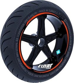 Resim Çınar Extreme 4 Parçalı Keskin Jant Şeridi Sticker Reflektif, Floresan, Özel Renkler Floresan Turuncu 