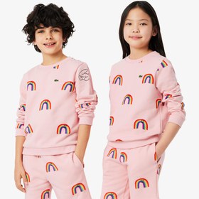 Resim Lacoste Desenli Çocuk Pembe Sweatshirt 