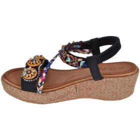 Resim Guja Taşlı Dolgu Taban Kadın Sandalet GJ-153-2 SİYAH 