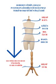 Resim Manken İstanbul Pantolon Giyebilen 40 Beden Vitrin Amaçlı Terzi Mankeni Vitrin Mankeni 