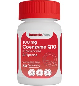 Resim İmuneks Farma 100 mg Koenzim Q10 (Ubikinon) & Piperin Takviye Edici Gıda 30 Kapsül 