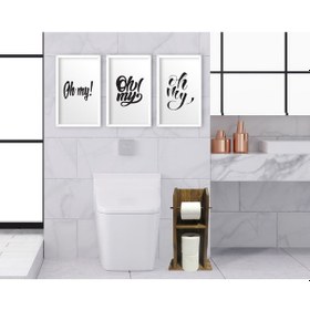 Resim Bk Home Doğal Masif Ahşap Tuvalet Kağıtlığı Ve Dekoratif 3’Lü Ahş (551051902) 